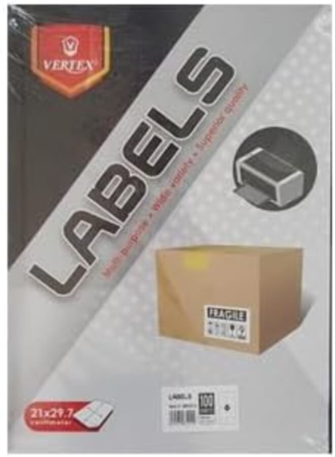 Vertex Barcode Sticker Pack A4 4 Stickers/Sheet - Multi Color